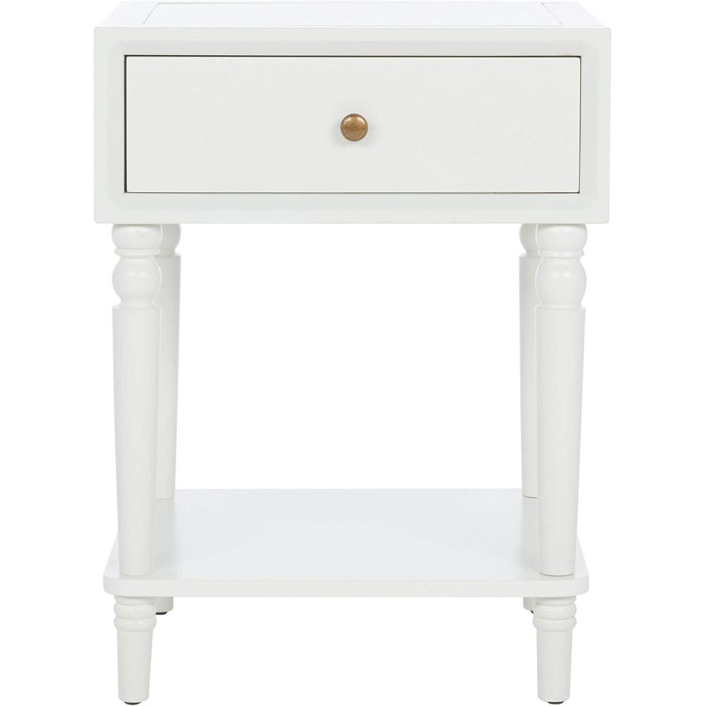 image:imageSAFAVIEH Home Collection Siobhan Vanilla Solid Wood 1Drawer Nightstand Accent TableOff White