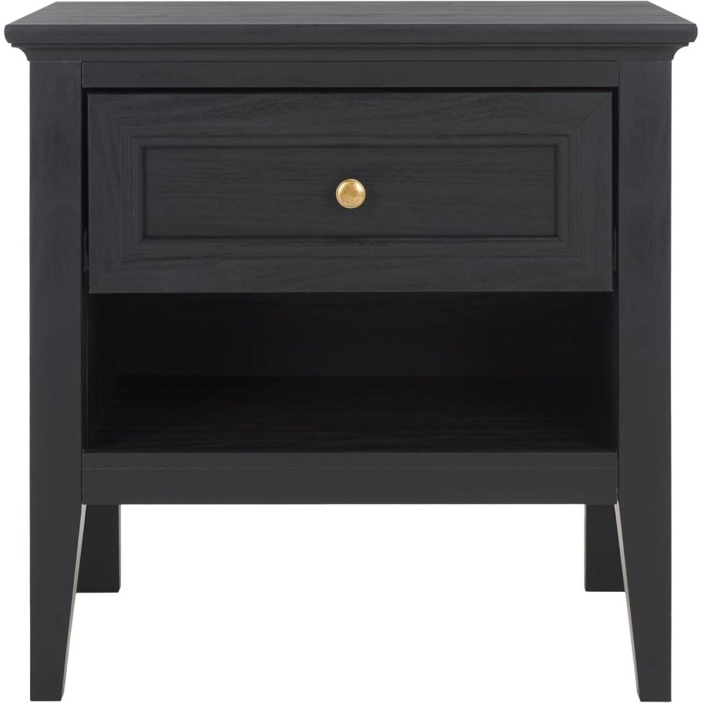 image:imageSAFAVIEH Home Collection Sondra Distressed BlackGold 2Drawer NightstandBlackGold