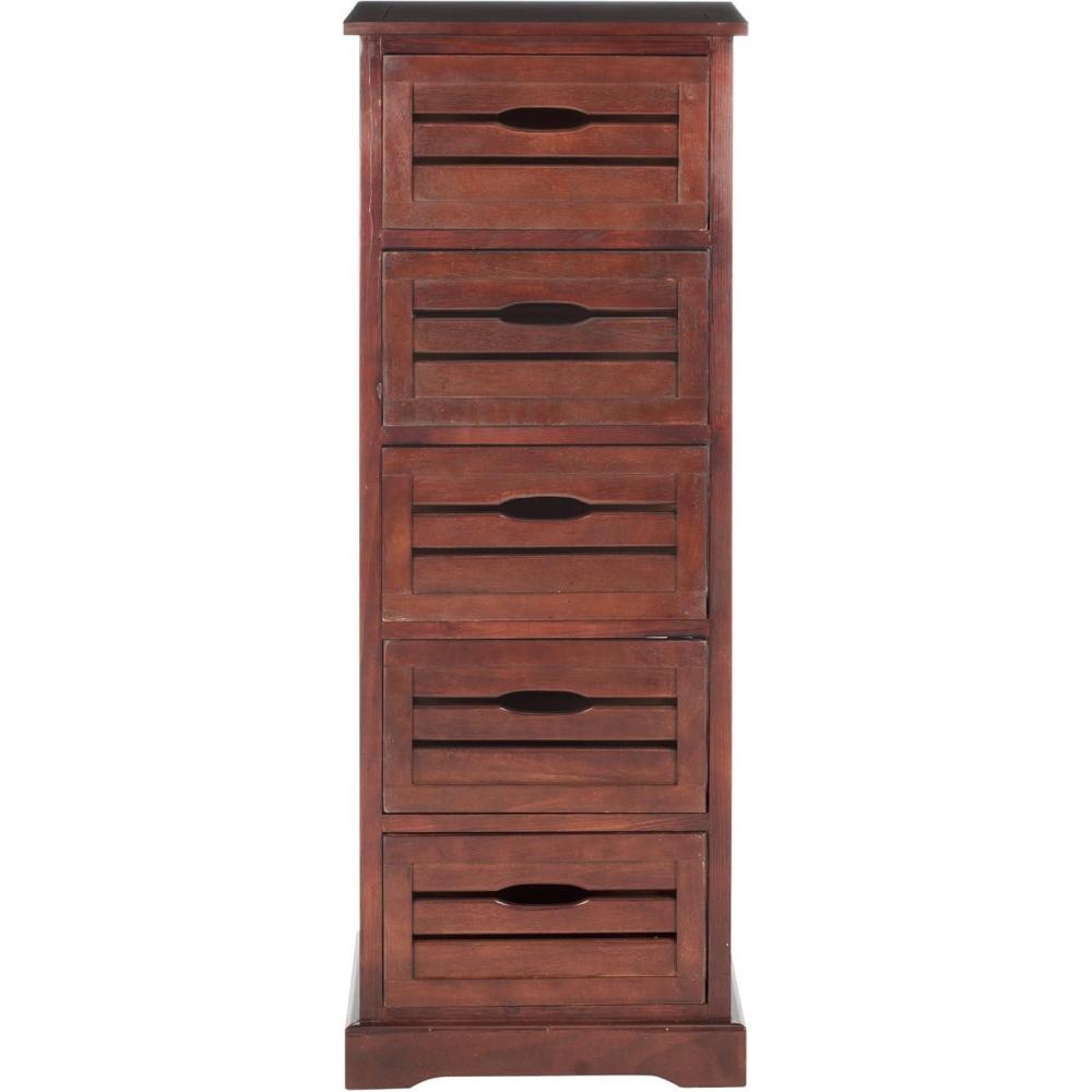 image:imageSafavieh American Homes Collection Sarina Cherry 5Drawer CabinetDark Cherry