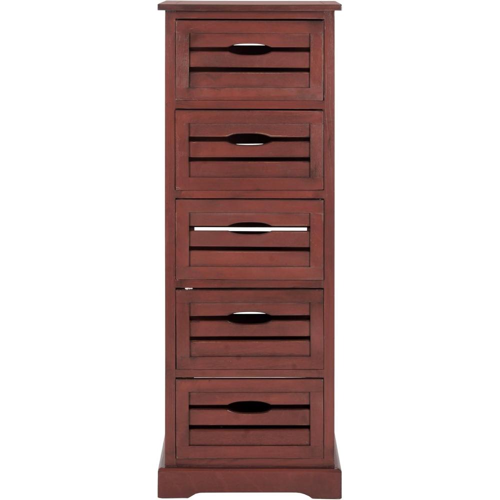 image:imageSafavieh American Homes Collection Sarina Cherry 5Drawer CabinetRed