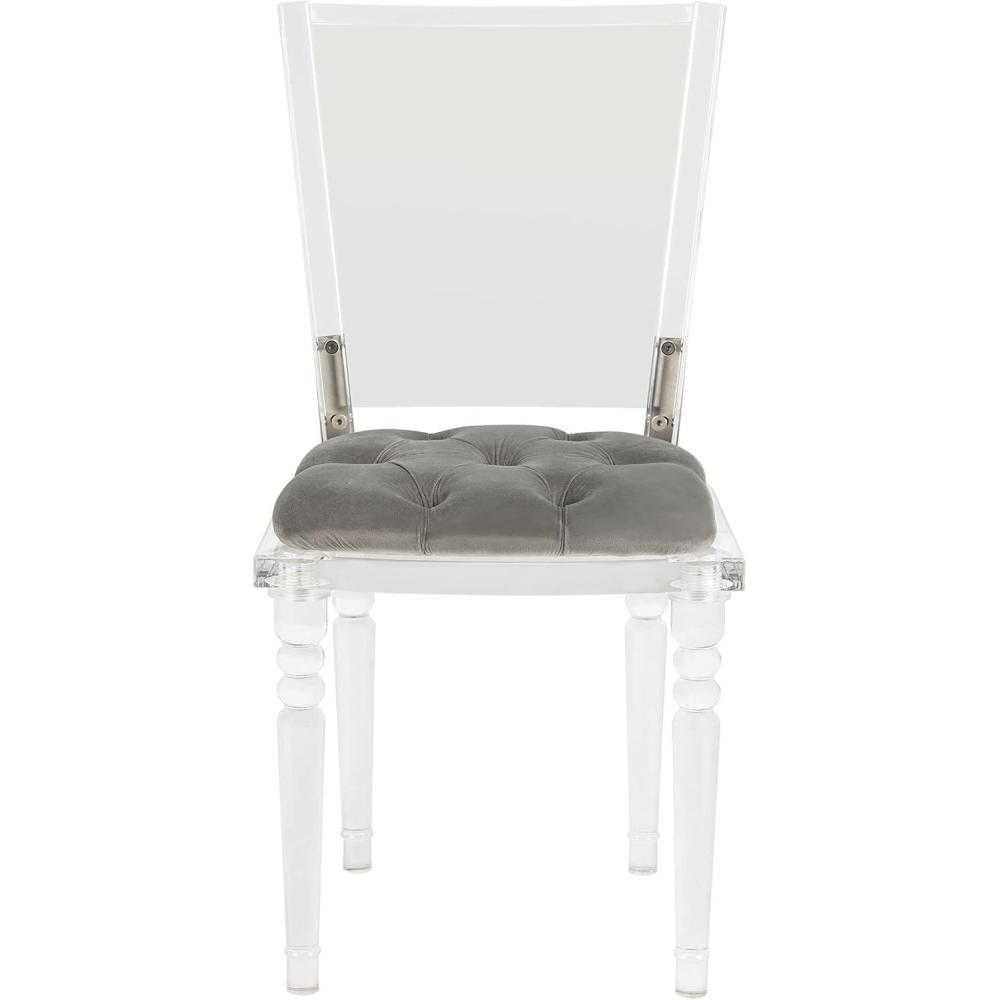 image:imageSafavieh Couture Home Ella Clear Acrylic and Grey Velvet Dining Chair
