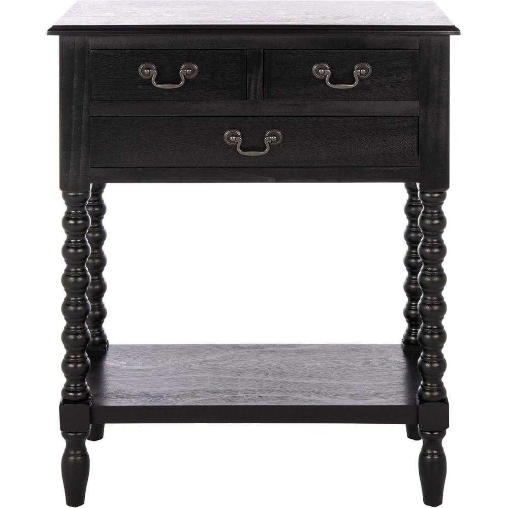 image:imageSafavieh Home Collection Athena Black 3Drawer Console TableBlack