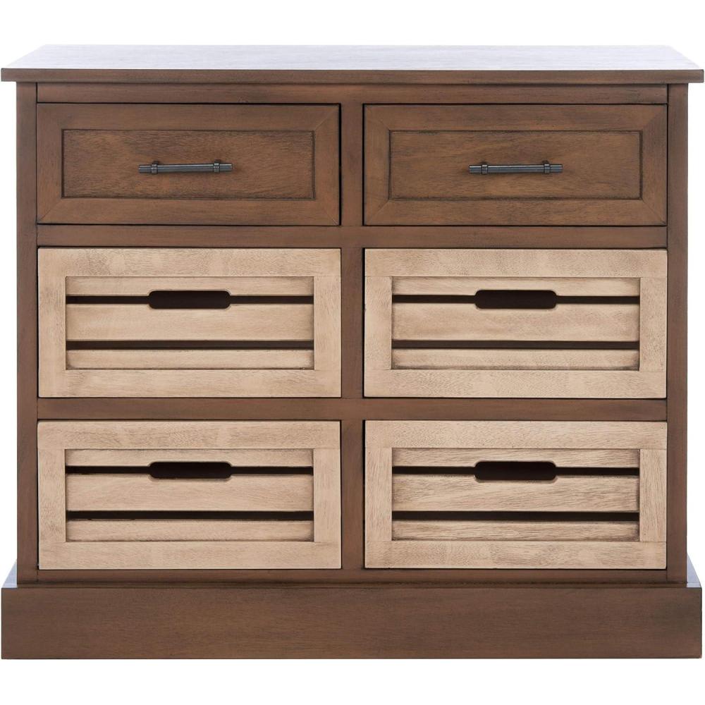 image:imageSafavieh Home Collection Briar Brown and Sand 6 Removable Drawer Storage ChestBrown  Sand