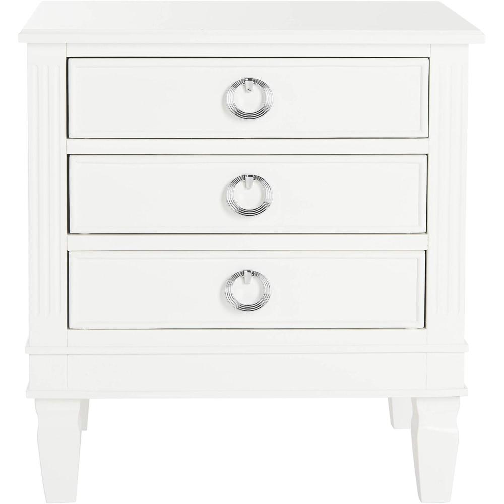 image:imageSafavieh Home Collection Kira Grey 3Drawer NightstandWhite