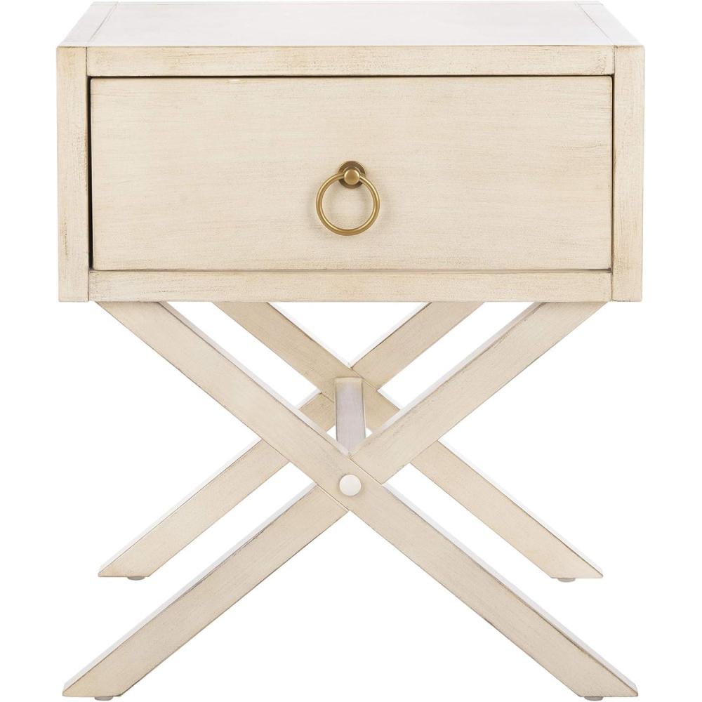 image:imageSafavieh Home Collection Odilia Turquoise and Gold 1Drawer Nightstand 16D x 19W x 22HAntique White