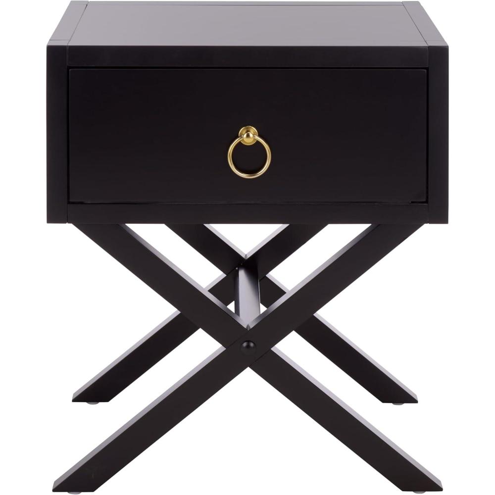 image:imageSafavieh Home Collection Odilia Turquoise and Gold 1Drawer Nightstand 16D x 19W x 22HBlack