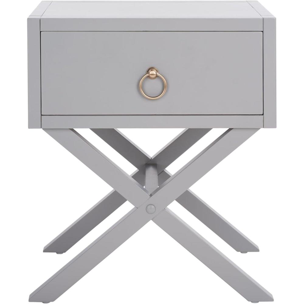 image:imageSafavieh Home Collection Odilia Turquoise and Gold 1Drawer Nightstand 16D x 19W x 22HGrey