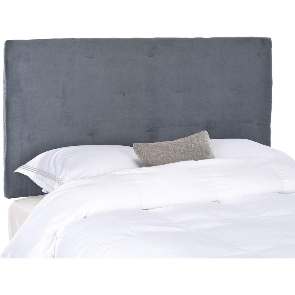 image:imageSafavieh Martin Grey Velvet Upholstered Tufted Headboard QueenGray
