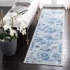 Martha Stewart x SAFAVIEH Area Rug Collection – 8′ x 10′, Navy & Cream, Floral Pattern, Non-Shedding & Easy Cleaning, Ideal for Living Room, Bedroom, Office, Dining Space (MSR2862N)(Cream/Blue)