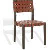 SAFAVIEH Couture Collection – Bette Woven Leather Dining Chair Set of 2, Tan Leather Seat with Natural Solid Wood Frame, Fully Assembled Modern Rustic Seating (SFV1902D)(Brown/Walnut)