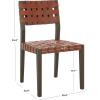 SAFAVIEH Couture Collection – Bette Woven Leather Dining Chair Set of 2, Tan Leather Seat with Natural Solid Wood Frame, Fully Assembled Modern Rustic Seating (SFV1902D)(Brown/Walnut)