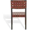 SAFAVIEH Couture Collection – Bette Woven Leather Dining Chair Set of 2, Tan Leather Seat with Natural Solid Wood Frame, Fully Assembled Modern Rustic Seating (SFV1902D)(Brown/Walnut)
