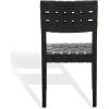 SAFAVIEH Couture Collection – Bette Woven Leather Dining Chair Set of 2, Tan Leather Seat with Natural Solid Wood Frame, Fully Assembled Modern Rustic Seating (SFV1902D)(Black/Black)