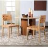 SAFAVIEH Couture Collection – Bette Woven Leather Dining Chair Set of 2, Tan Leather Seat with Natural Solid Wood Frame, Fully Assembled Modern Rustic Seating (SFV1902D)(Tan/Natural)