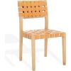 SAFAVIEH Couture Collection – Bette Woven Leather Dining Chair Set of 2, Tan Leather Seat with Natural Solid Wood Frame, Fully Assembled Modern Rustic Seating (SFV1902D)(Tan/Natural)
