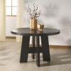 SAFAVIEH Couture Collection – Beverley Oak Round Wood Dining Table, Classic Design, Seats up to 4 (SFV2193A)(Black)