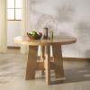 SAFAVIEH Couture Collection – Beverley Oak Round Wood Dining Table, Classic Design, Seats up to 4 (SFV2193A)(Oak)