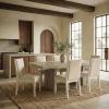 SAFAVIEH Couture Collection – Clarastella Set of 2 White Wood Dining Chairs, Upholstered Dining Chairs with Beige Performance Fabric (SFV4274A-SET2)(White/Beige)