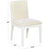 SAFAVIEH Couture Collection – Clarastella Set of 2 White Wood Dining Chairs, Upholstered Dining Chairs with Beige Performance Fabric (SFV4274A-SET2)(White/Beige)