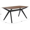 SAFAVIEH Couture Collection – Divya Walnut & Black Rectangle Wood Dining Table, Modern Two-Tone Design, Seats up to 6 (SFV6711A)(Walnut/Black)