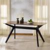 SAFAVIEH Couture Collection – Divya Walnut & Black Rectangle Wood Dining Table, Modern Two-Tone Design, Seats up to 6 (SFV6711A)(Walnut/Black)