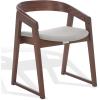 SAFAVIEH Couture Collection – Hildabryna Walnut & Light Grey Curved Back Dining Chair Set of 2, Mid-Century Modern Accent Seating, Fully Assembled (SFV6702B-SET2)(Walnut/Light Grey)