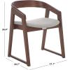 SAFAVIEH Couture Collection – Hildabryna Walnut & Light Grey Curved Back Dining Chair Set of 2, Mid-Century Modern Accent Seating, Fully Assembled (SFV6702B-SET2)(Walnut/Light Grey)