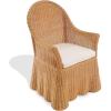 SAFAVIEH Couture Collection – Hylda Natural Rattan Dining Chair, Fully Assembled Woven Side Chair with Removable Cotton Cushion for Dining Room or Kitchen (CWK3033A)(Natural/White)