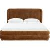 SAFAVIEH Couture Collection – Jollie Olive Green Chenille Upholstered Queen Bed, Fabric Platform Bed with Headboard, Modern Bedroom Furniture (SFV4884A-Q)(Amber)