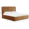 SAFAVIEH Couture Collection – Jollie Olive Green Chenille Upholstered Queen Bed, Fabric Platform Bed with Headboard, Modern Bedroom Furniture (SFV4884A-Q)(Amber)