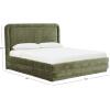 SAFAVIEH Couture Collection – Jollie Olive Green Chenille Upholstered Queen Bed, Fabric Platform Bed with Headboard, Modern Bedroom Furniture (SFV4884A-Q)(Olive Green)