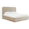 SAFAVIEH Couture Collection – Jollie Olive Green Chenille Upholstered Queen Bed, Fabric Platform Bed with Headboard, Modern Bedroom Furniture (SFV4884A-Q)(Taupe)