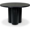 SAFAVIEH Couture Collection – Kathalina Black Round Dining Table, Modern Cylindrical Pedestal Base (SFV7242B)(Black)