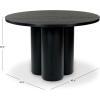 SAFAVIEH Couture Collection – Kathalina Black Round Dining Table, Modern Cylindrical Pedestal Base (SFV7242B)(Black)