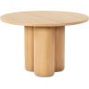 SAFAVIEH Couture Collection – Kathalina Black Round Dining Table, Modern Cylindrical Pedestal Base (SFV7242B)(Natural)