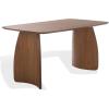 SAFAVIEH Couture Collection – Kayleen Walnut Rectangle Wood Dining Table, Sculptural Modern Design (SFV6713A)(Walnut)