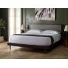 SAFAVIEH Couture Collection – Leni Black & Brass King Bed with Gold Inlay Cement Headboard, Modern Design, No Box Spring Needed (SFV5714B-K)(Black/Brass)