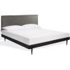 SAFAVIEH Couture Collection – Leni Black & Brass King Bed with Gold Inlay Cement Headboard, Modern Design, No Box Spring Needed (SFV5714B-K)(Black/Brass)