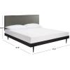 SAFAVIEH Couture Collection – Leni Black & Brass King Bed with Gold Inlay Cement Headboard, Modern Design, No Box Spring Needed (SFV5714B-K)(Black/Brass)