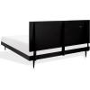 SAFAVIEH Couture Collection – Leni Black & Brass King Bed with Gold Inlay Cement Headboard, Modern Design, No Box Spring Needed (SFV5714B-K)(Black/Brass)