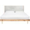 SAFAVIEH Couture Collection – Leni Black & Brass King Bed with Gold Inlay Cement Headboard, Modern Design, No Box Spring Needed (SFV5714B-K)(Cement/Natural)