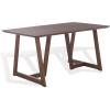 SAFAVIEH Couture Collection – Leroux Walnut Rectangle Wood Dining Table, Modern Geometric Base, Seats up to 6 (SFV6705A)(Walnut)