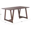 SAFAVIEH Couture Collection – Leroux Walnut Rectangle Wood Dining Table, Modern Geometric Base, Seats up to 6 (SFV6705A)(Walnut)