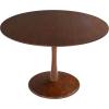 SAFAVIEH Couture Collection – Lisette Walnut Brown Round Pedestal Dining Table, Modern Wood Design (SFV4231A)(Walnut)