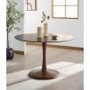SAFAVIEH Couture Collection – Lisette Walnut Brown Round Pedestal Dining Table, Modern Wood Design (SFV4231A)(Walnut)