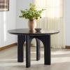 SAFAVIEH Couture Collection – Olivetta Oak Round Wood Dining Table, Classic Design, Seats up to 4 (SFV2201A)(Black)