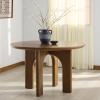 SAFAVIEH Couture Collection – Olivetta Oak Round Wood Dining Table, Classic Design, Seats up to 4 (SFV2201A)(Medium Oak)
