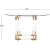 SAFAVIEH Couture Collection – Reiner Round Acrylic Dining Table, Gold Metal Base, Modern Clear Design (DUP1006A-54)(Gold/Clear)