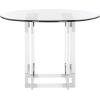 SAFAVIEH Couture Collection – Reiner Round Acrylic Dining Table, Gold Metal Base, Modern Clear Design (DUP1006A-54)(Silver/Clear)