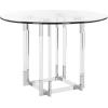SAFAVIEH Couture Collection – Reiner Round Acrylic Dining Table, Gold Metal Base, Modern Clear Design (DUP1006A-54)(Silver/Clear)